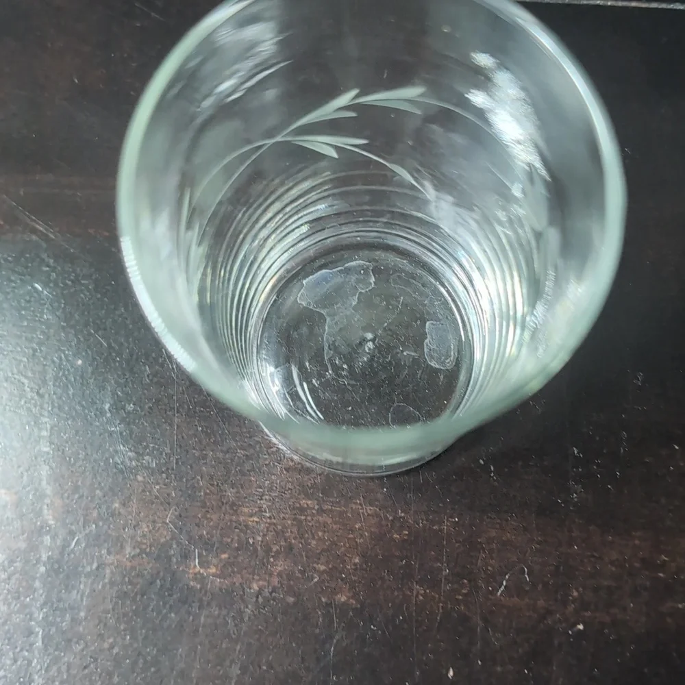 Set Of 6 Beautiful Vintage Crystal Etched Glass High Ball Glasses 5